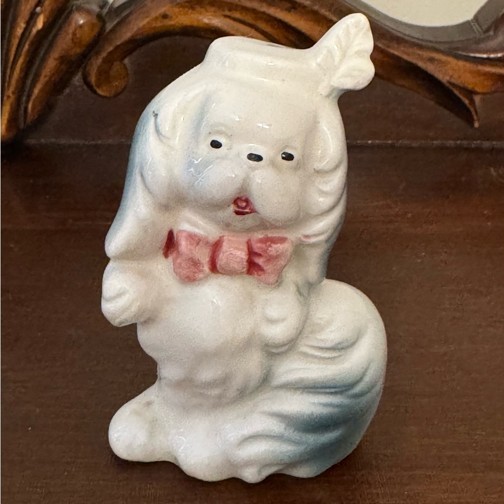 Vintage Japan Porcelain Spaniel Dog w/Feather Hat